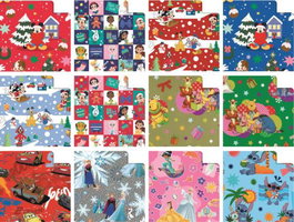 SADOCH REX 50 Rollitos de Papel de Regalo Disney Navidad Surtidos 70x200cm