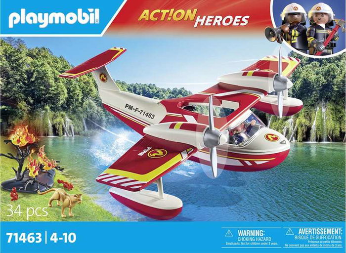Playmobil Hidroavión de Bomberos Action con Figuras y Accesorios Incluidos