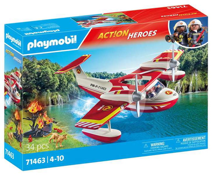 Playmobil Hidroavión de Bomberos Action con Figuras y Accesorios Incluidos