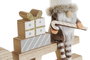 DKD Home Decor Figura Navidad Moderna Natural Blanco Madera Trineo 2 x 16 x 20 cm (6 Unidades)