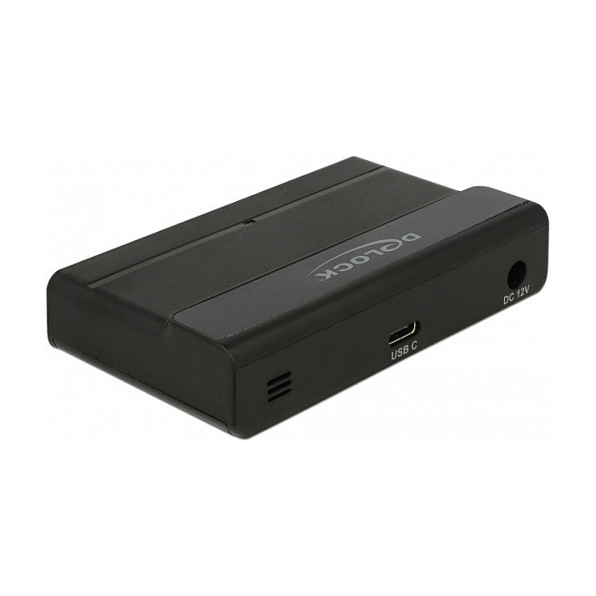 DeLOCK 64053 Hub USB 3.2 Gen 2 de 4 Puertos Tipo-C y Tipo-A, Velocidad 10 Gbps, Negro, Incluye Cable y Adaptador AC