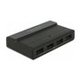 DeLOCK 64053 Hub USB 3.2 Gen 2 de 4 Puertos Tipo-C y Tipo-A, Velocidad 10 Gbps, Negro, Incluye Cable y Adaptador AC