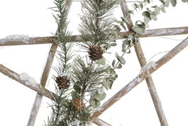 DKD Home Decor Decoración Colgante Navidad Alpina, Madera y LED, Marrón, 6 x 50 x 50 cm (2 Unidades)