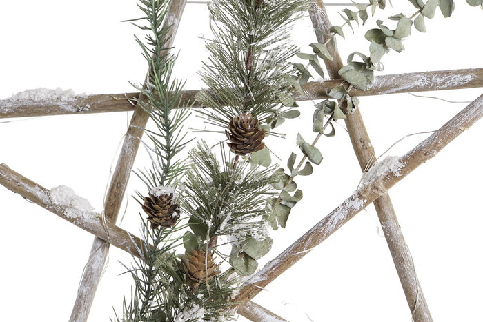 DKD Home Decor Decoración Colgante Navidad Alpina, Madera y LED, Marrón, 6 x 50 x 50 cm (2 Unidades) DKD Home Decor Decoración Colgante Navidad Alpina, Madera y LED, Marrón, 6 x 50 x 50 cm (2 Unidades)