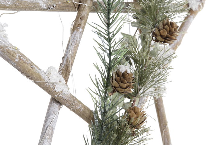 DKD Home Decor Decoración Colgante Navidad Alpina, Madera y LED, Marrón, 6 x 50 x 50 cm (2 Unidades) DKD Home Decor Decoración Colgante Navidad Alpina, Madera y LED, Marrón, 6 x 50 x 50 cm (2 Unidades)