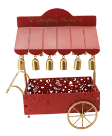 DKD Home Decor Carro Metal Rojo y Dorado 42x26x57,5 cm