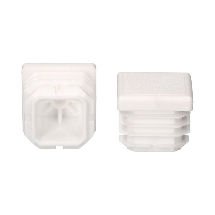 Contera interior cuadrada con aleta 22 x 22 mm blanca Contera interior cuadrada con aleta 22 x 22 mm blanca