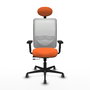 PIQUERAS Y CRESPO Silla de oficina Zulema Naranja y Blanco