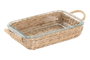 DKD Home Decor Bandeja de Cristal y Fibra Natural 1L