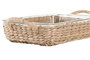 DKD Home Decor Bandeja de Cristal y Fibra Natural 1L