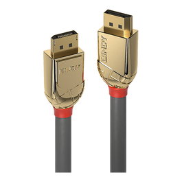 LINDY Cable DisplayPort Gold Line 20m, 4K 30Hz, DP 1.2, 4096x2160, Conectores Macho Chapados en Oro, Gris, 36298
