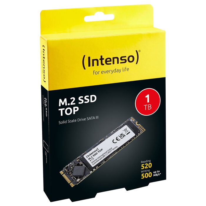 Intenso M.2 1TB Top Performance SSD para PC/Portátil, 520 MB/s Lectura, 500 MB/s Escritura