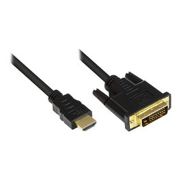 GoodConnections Cable HDMI a DVI-D 24+1 Negro 5m - Conector Macho HDMI a DVI-D Macho