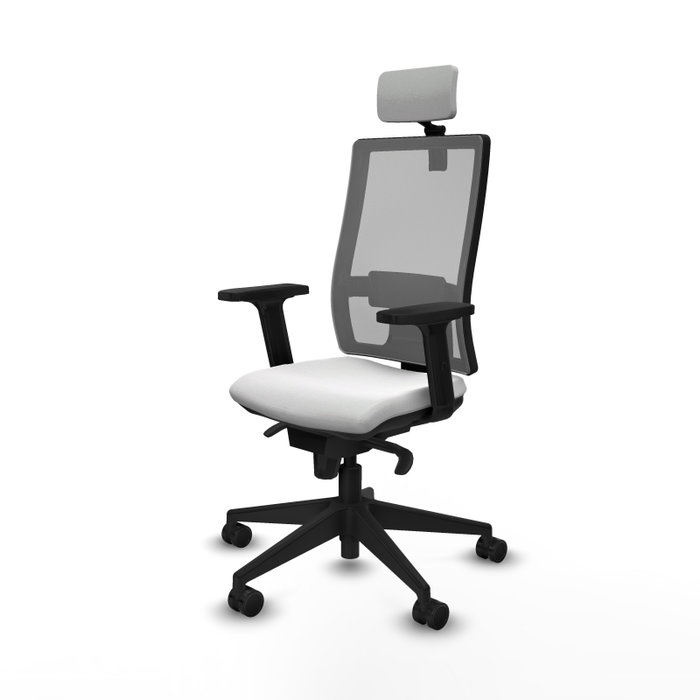 PIQUERAS Y CRESPO Silla de oficina Horna con mecanismo Sincro, Blanco y Gris PIQUERAS Y CRESPO Silla de oficina Horna con mecanismo Sincro, Blanco y Gris