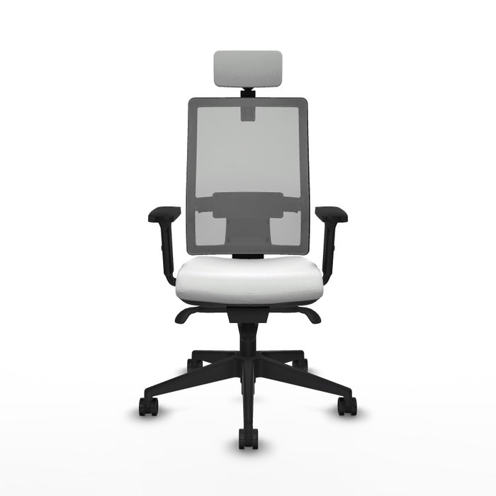 PIQUERAS Y CRESPO Silla de oficina Horna con mecanismo Sincro, Blanco y Gris PIQUERAS Y CRESPO Silla de oficina Horna con mecanismo Sincro, Blanco y Gris