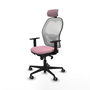 PIQUERAS Y CRESPO Silla de oficina Jorquera Rosa y Blanca