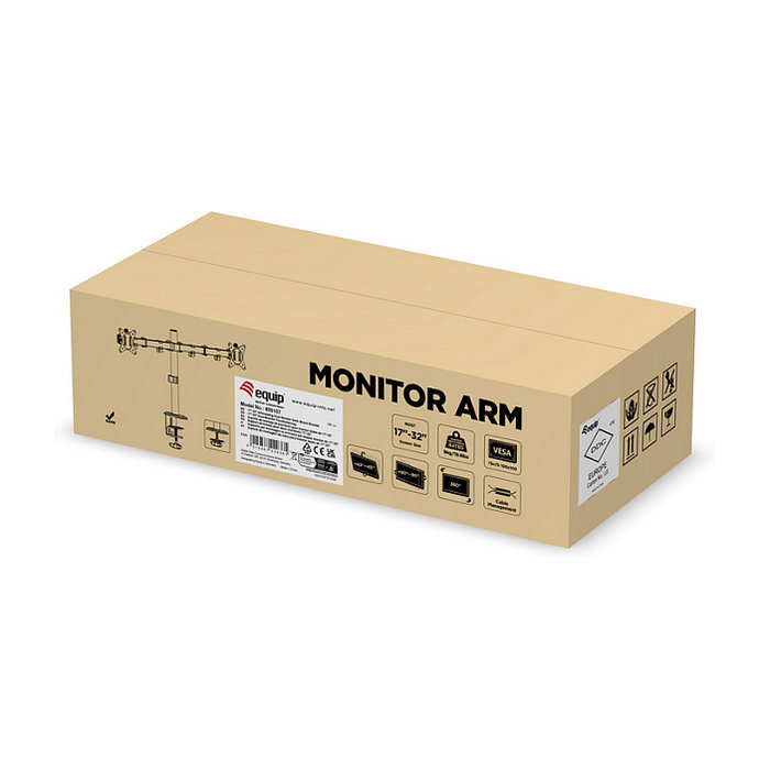 Equip Soporte de Escritorio para 2 Monitores 17-32 Pulgadas Negro