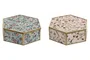 DKD Home Decor Joyero de Cristal y Metal 20x17,5x6,5 cm Surtido