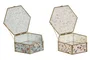 DKD Home Decor Joyero de Cristal y Metal 20x17,5x6,5 cm Surtido
