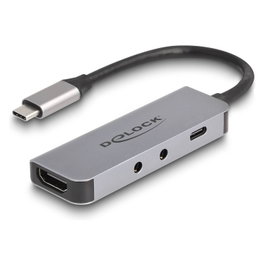 DeLOCK Adaptador USB Type-C™ a HDMI 4K 60 Hz, Headset y USB PD 95 W 61064