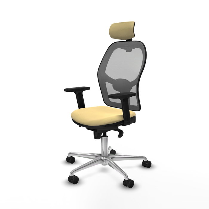 PIQUERAS Y CRESPO Silla de Oficina Jorquera con Mecanismo Sincro, Crema y Gris