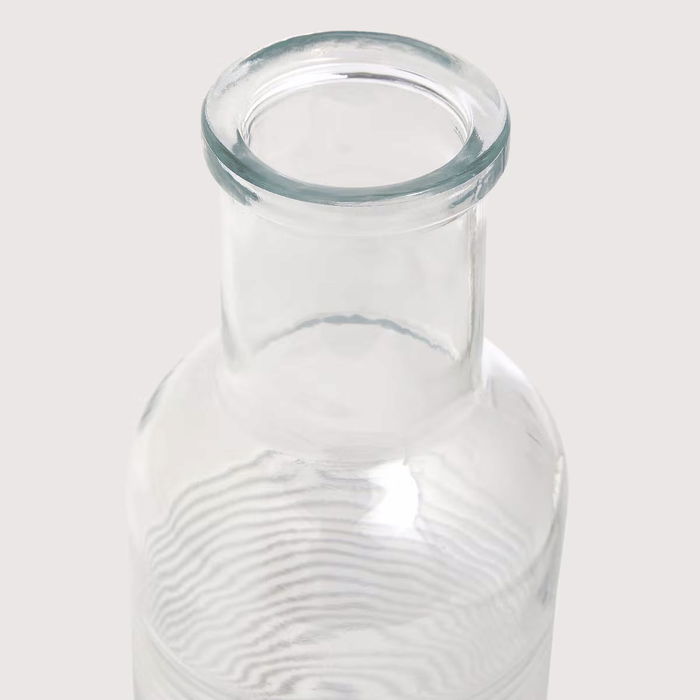 Santa Clara Botella de Vidrio 1 Litro con Tapa de Corcho, Rayas Horizontales, Color Santa Clara (12 Unidades)