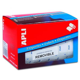 Apli Etiquetas Removibles PVP 16x22 mm Rollo 2520 Blanco Escritura Manual