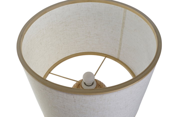 DKD Home Decor Lámpara de Sobremesa Bambú y Poliéster Natural