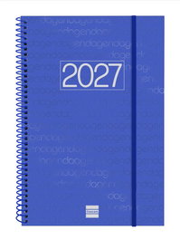 Finocam Agenda Anual 2027 con Espiral, Tapa PP y Goma, Azul