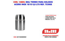 IBILI Termo para Sólidos Acero Inox 18/10 0,8 LTS