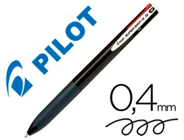 Pilot Bolígrafo Super Grip G Retráctil 4 Colores Sujeción de Caucho Tinta Base de Aceite Cuerpo Color Negro