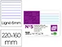 Liderpapel Fichas Rayadas Nº5 160x220 mm 180gr Paquete de 100 Unidades