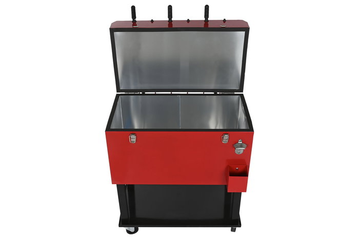 DKD Home Decor Nevera Rojo Negro Metal 71 x 62 x 85 cm