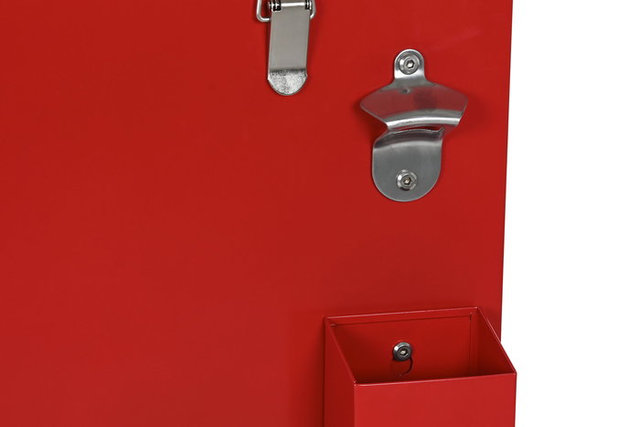 DKD Home Decor Nevera Rojo Negro Metal 71 x 62 x 85 cm