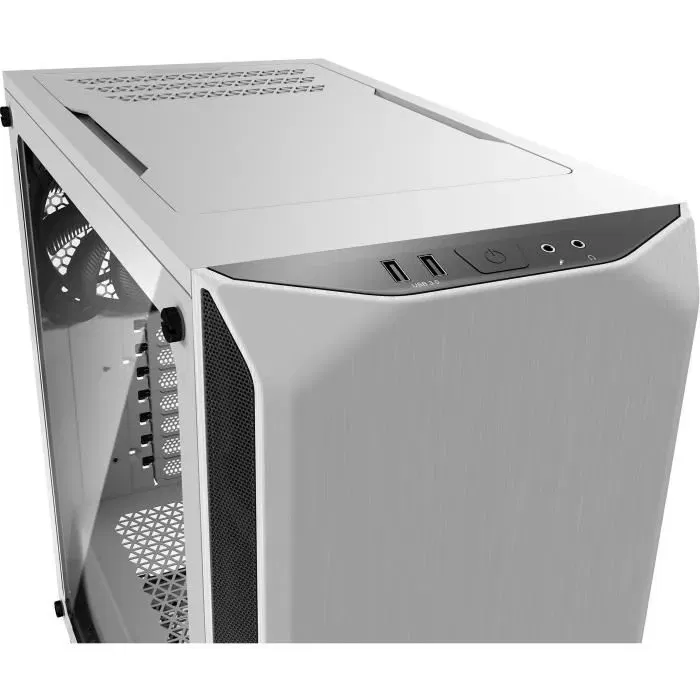 Be Quiet Pure Base 500 Window Blanco - Caja de PC con panel superior intercambiable, ventiladores Pure Wings 2, tapetes aislantes y soporte para refrigeración líquida.