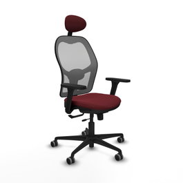 PIQUERAS Y CRESPO Silla de oficina Jorquera con mecanismo Sincro/Traslack, Granate y Gris