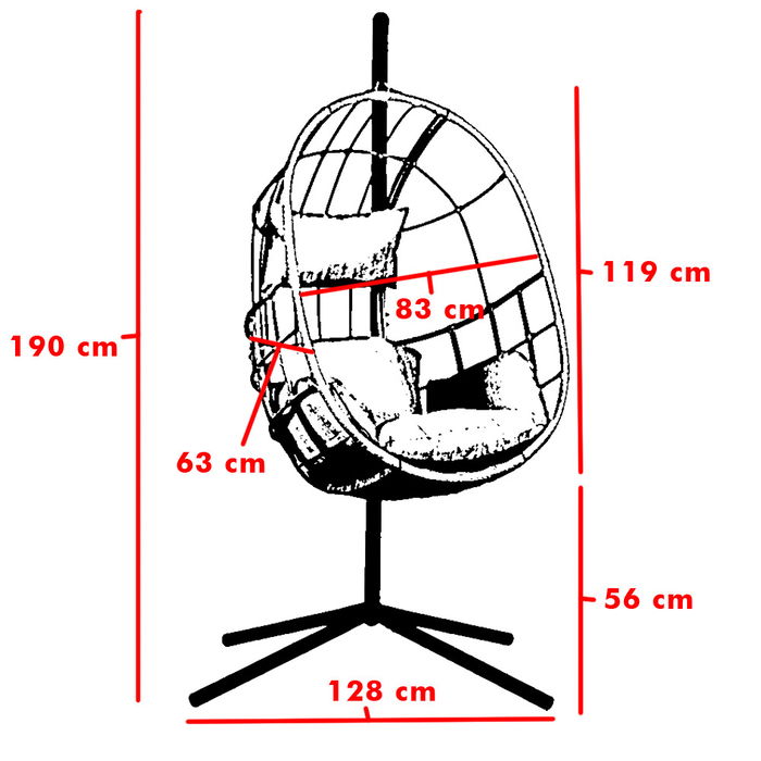 Outfit Sillón Colgante con Cojín Jerry Metal Outfit Sillón Colgante con Cojín Jerry Metal