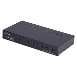 StarTech Switch KVM de 8 Puertos DisplayPort 4K 60Hz con Montaje 1U para Rack, Conmutador 8 Ordenadores con Audio, Control por Botón/Hotkey y Hub USB 4 Puertos, Certificado TAA