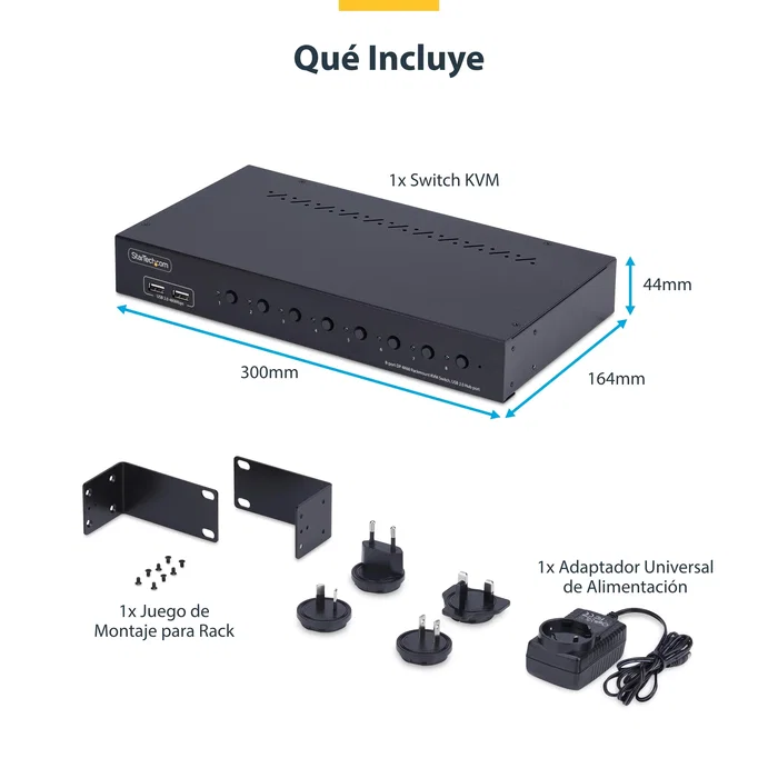 StarTech 8-Port DisplayPort KVM Switch 4K 60Hz 1U Rackmount StarTech 8-Port DisplayPort KVM Switch 4K 60Hz 1U Rackmount