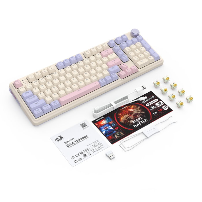 Redragon K768VI-WL EISA 100 Teclado Gaming Mecánico Blanco Redragon K768VI-WL EISA 100 Teclado Gaming Mecánico Blanco