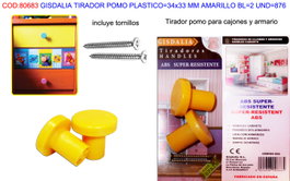 Gisdalia Finstoc Tirador Pomo Plástico Amarillo 34x33 mm
