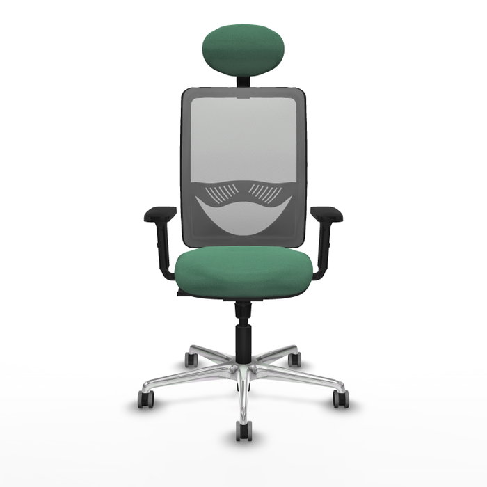 PIQUERAS Y CRESPO Silla de oficina Zulema con Mecanismo Sincro, Verde Esmeralda y Gris