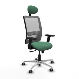 PIQUERAS Y CRESPO Silla de oficina Zulema con Mecanismo Sincro, Verde Esmeralda y Gris