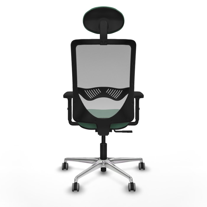 PIQUERAS Y CRESPO Silla de oficina Zulema con Mecanismo Sincro, Verde Esmeralda y Gris