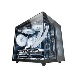 Mars Gaming Caja MicroATX Gaming MCFUSIONM con Doble Cámara y Cristal Templado para Placas Micro-ATX y Mini-ITX