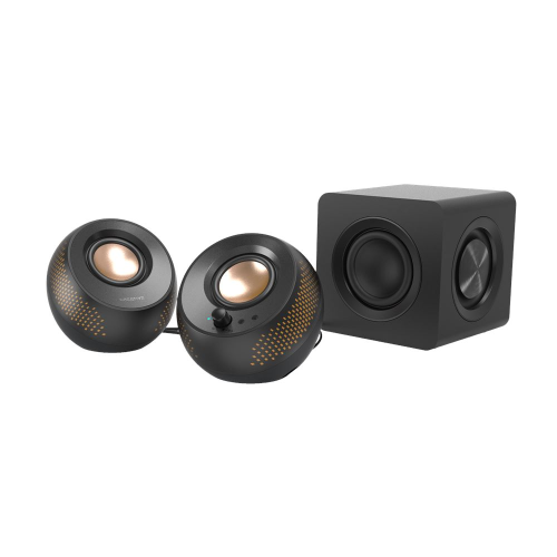 Creative Altavoces Pebble X Plus 51MF0495AA000 Negro, Paquete de 3 Unidades, Altavoces USB-C con Potente Sonido Estéreo y Graves Mejorados
