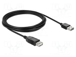 DeLOCK EASY-USB 2.0-A Cable de extensión USB 2.0 Tipo A a Tipo A, 3 m, Negro