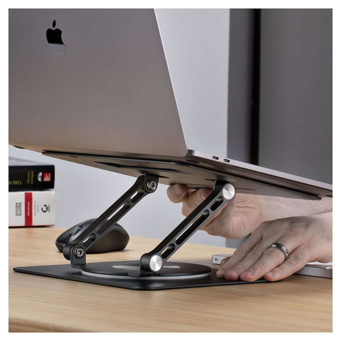 StarTech.com Soporte Elevador de Ordenador Portátil ATFR-LAPTOP-RISER Plata de Aluminio de 360°