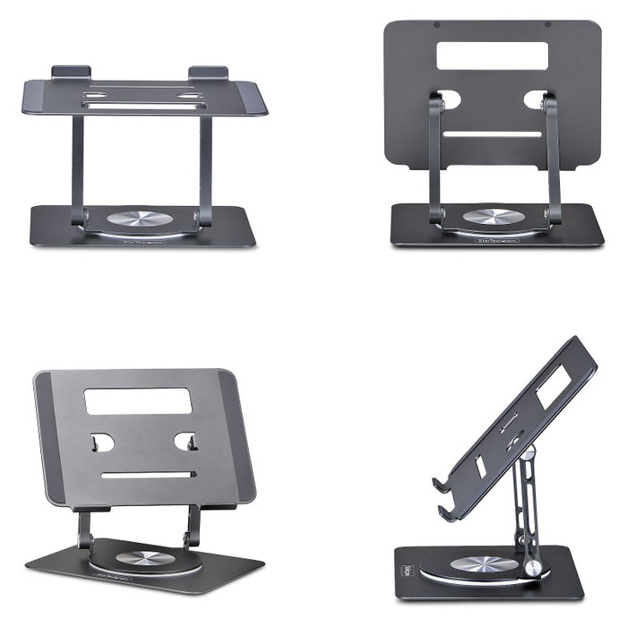StarTech.com Soporte Elevador de Ordenador Portátil ATFR-LAPTOP-RISER Plata de Aluminio de 360°