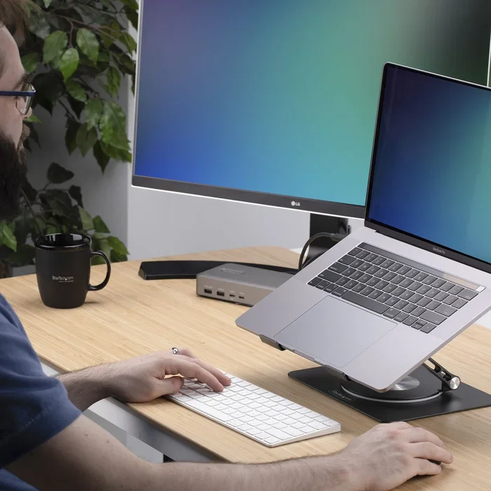 StarTech.com Soporte Elevador de Portátil con Base Giratoria de 360°, Plata